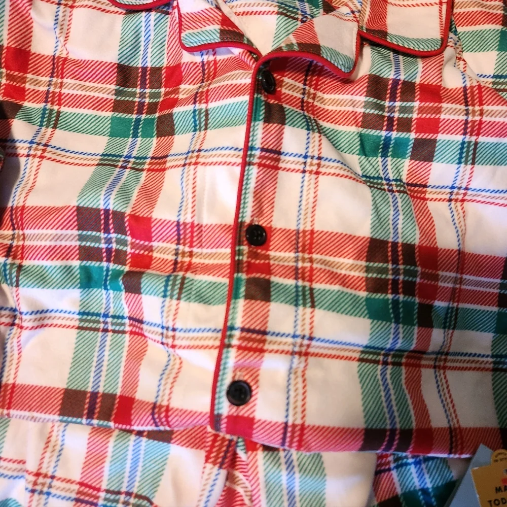 Teen Boy Plaid Button-Up Holiday Christmas Pajama Set - Picture 4 of 6